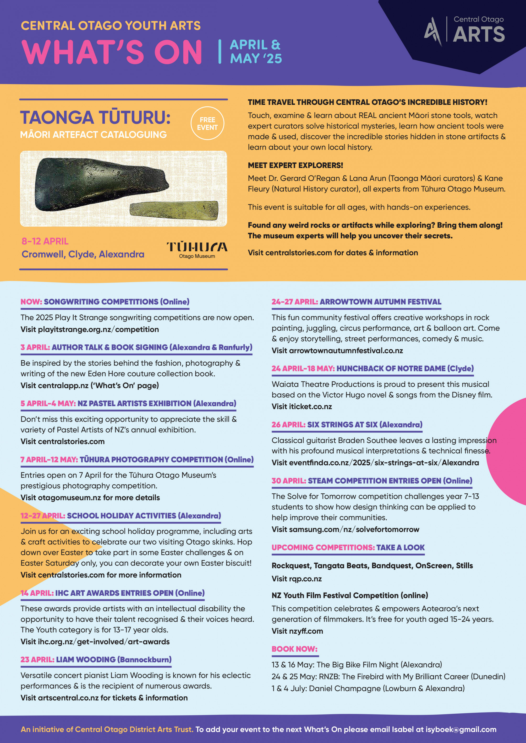 April May 2025 Youth Arts Calendar