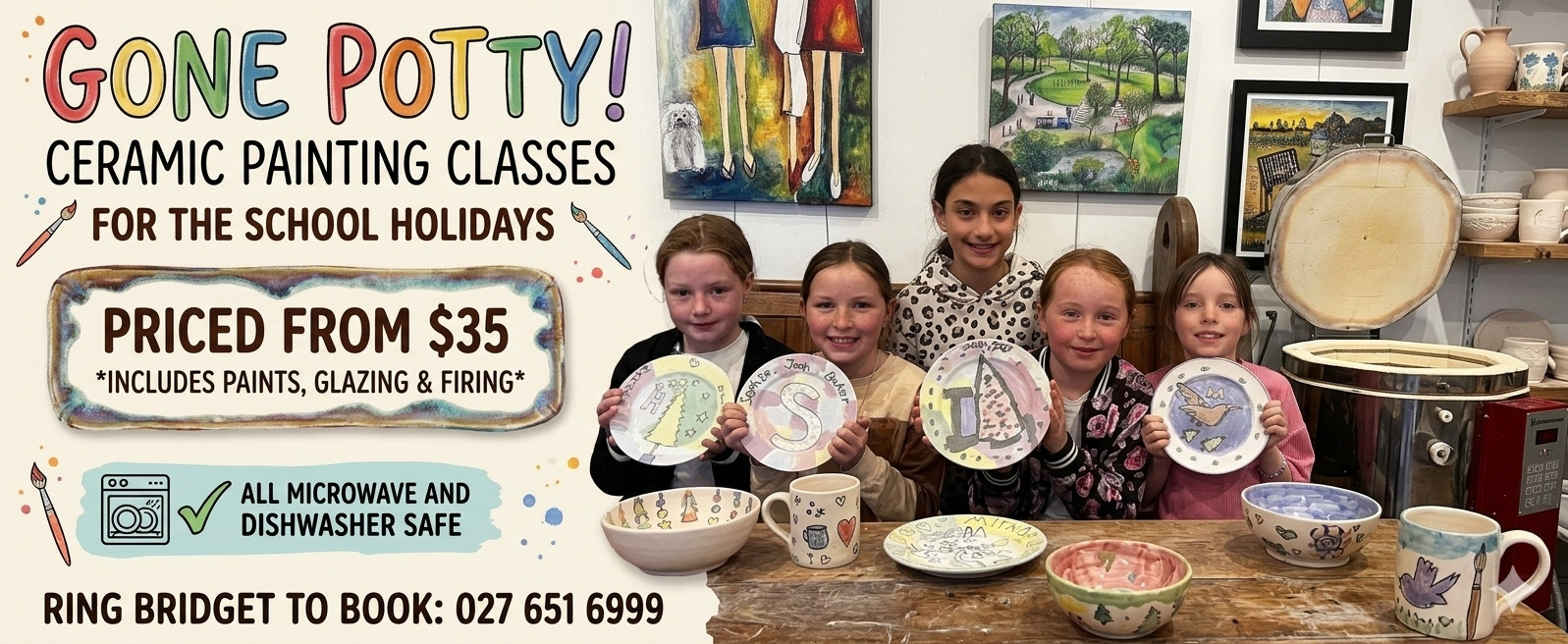 Gone Potty Ceramic Painting Classes for the school holidays