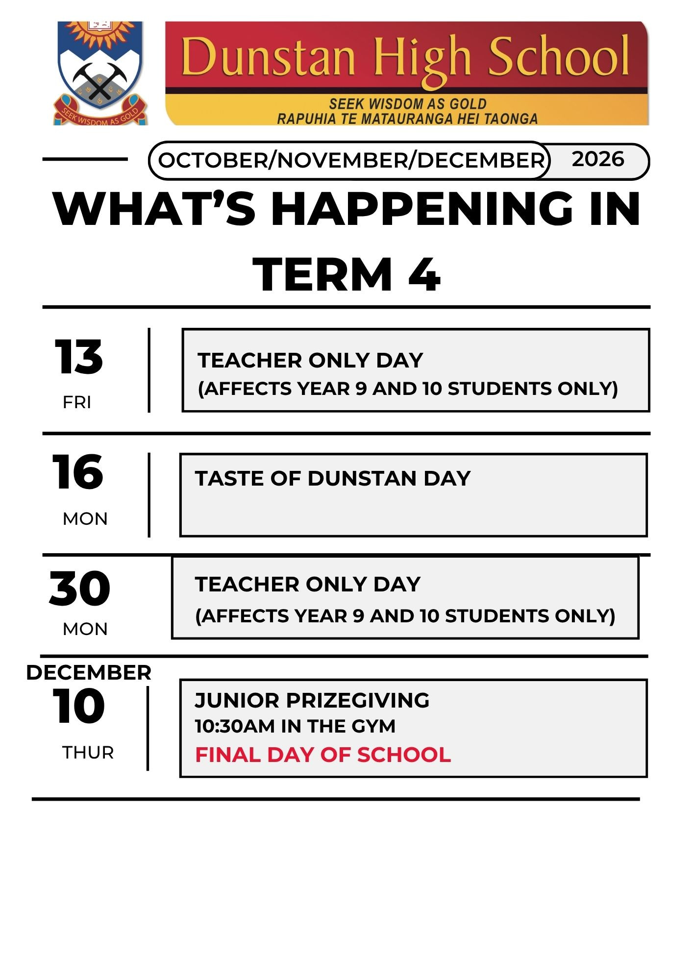 What's Happening Term 4 Page 2