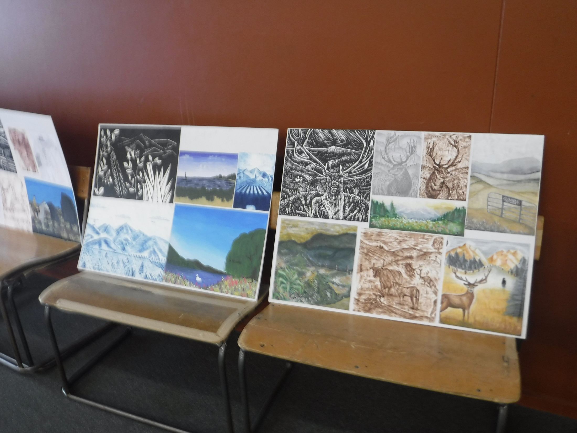 Level 1, 2 and 3 Painting and Printing on Display in the School Gym